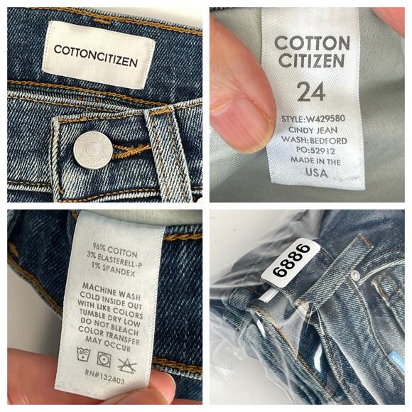 Cotton Citizen Women's NEW Cindy Jeans Ankle Flare Bootcut 24 Bedford Button Fly - Picture 12 of 12